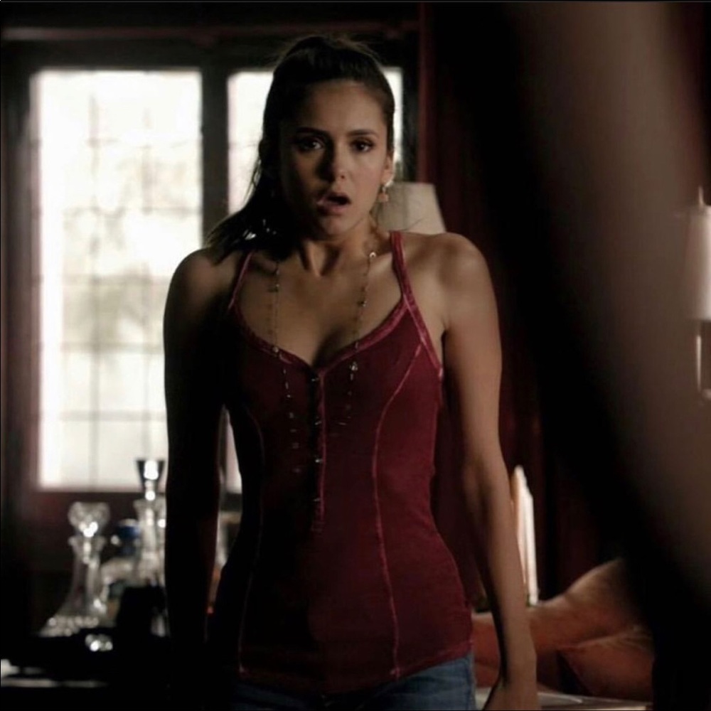 Elena Gilbert Guess Lily Tank Alt White